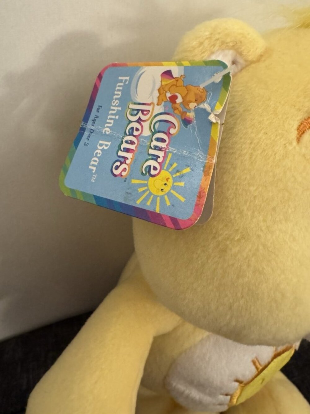2002 Care Bears 8" Plush FUNSHINE Bear Yellow Smiling Sun C24 - Picture 2 of 5